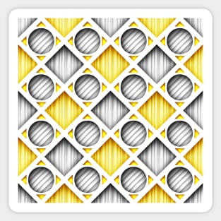 3d Geometric Pattern, Rhombic Harlequin Motif with Hole Imitation Sticker